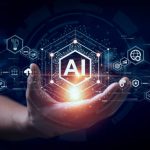 AI Businessman touching the brain working of Artificial Intelligence (AI)
Automation, Predictive analytics, Customer service AI-powered chatbot, analyze customer data, business and technology